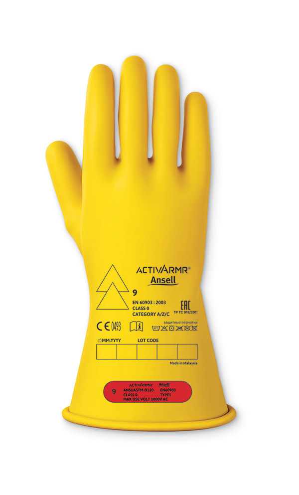 LOW VOLTAGE ELECTRICAL INSULATING GLOVE (CLASS 0) - ANRIG011Y