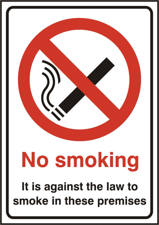 NO SMOKING ITS AGAINST THE LAW SIGN - BSS11854