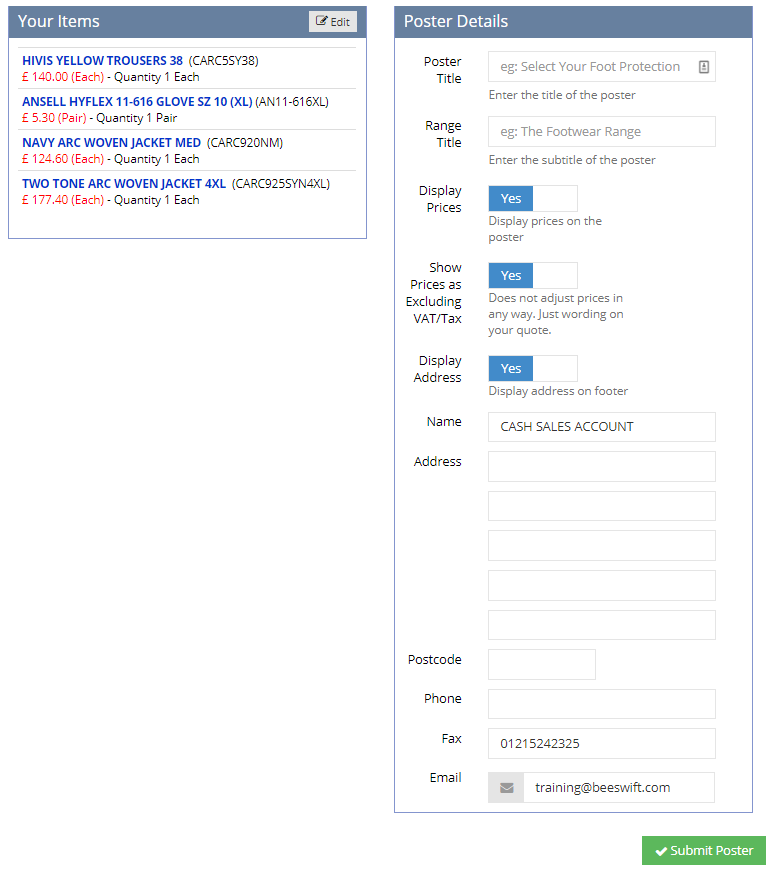 Pricing your items
